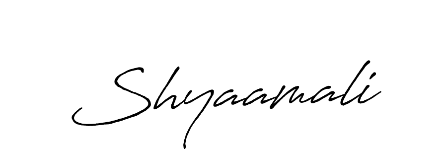 How to make Shyaamali signature? Antro_Vectra_Bolder is a professional autograph style. Create handwritten signature for Shyaamali name. Shyaamali signature style 7 images and pictures png