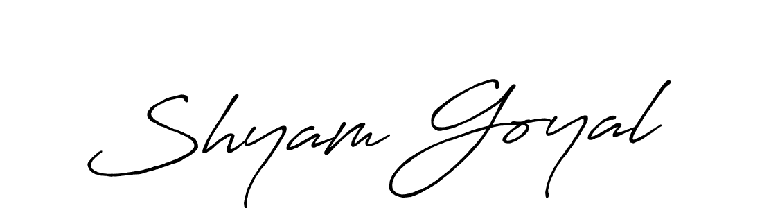 Make a beautiful signature design for name Shyam Goyal. With this signature (Antro_Vectra_Bolder) style, you can create a handwritten signature for free. Shyam Goyal signature style 7 images and pictures png