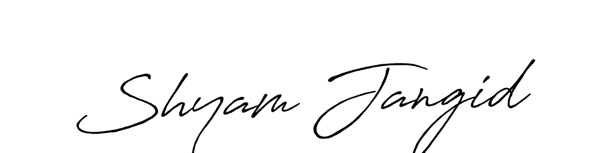 Antro_Vectra_Bolder is a professional signature style that is perfect for those who want to add a touch of class to their signature. It is also a great choice for those who want to make their signature more unique. Get Shyam Jangid name to fancy signature for free. Shyam Jangid signature style 7 images and pictures png
