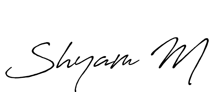 Use a signature maker to create a handwritten signature online. With this signature software, you can design (Antro_Vectra_Bolder) your own signature for name Shyam M. Shyam M signature style 7 images and pictures png