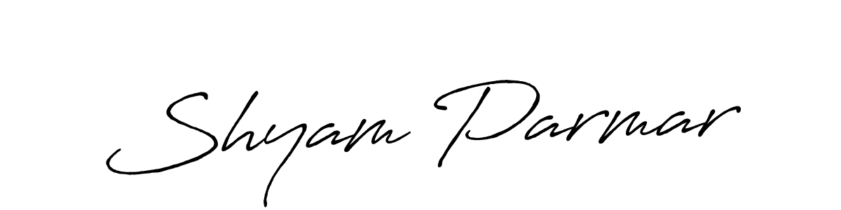 Antro_Vectra_Bolder is a professional signature style that is perfect for those who want to add a touch of class to their signature. It is also a great choice for those who want to make their signature more unique. Get Shyam Parmar name to fancy signature for free. Shyam Parmar signature style 7 images and pictures png
