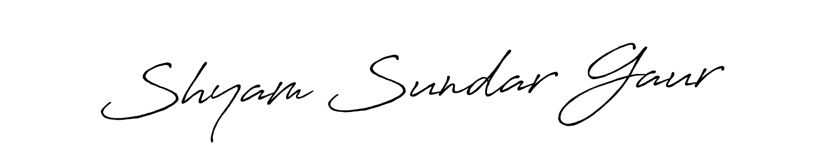 Create a beautiful signature design for name Shyam Sundar Gaur. With this signature (Antro_Vectra_Bolder) fonts, you can make a handwritten signature for free. Shyam Sundar Gaur signature style 7 images and pictures png