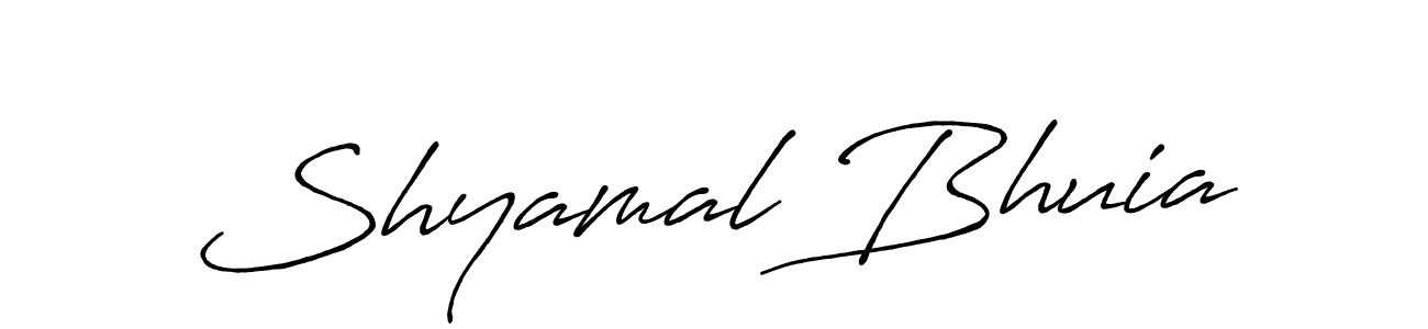 Make a beautiful signature design for name Shyamal Bhuia. With this signature (Antro_Vectra_Bolder) style, you can create a handwritten signature for free. Shyamal Bhuia signature style 7 images and pictures png