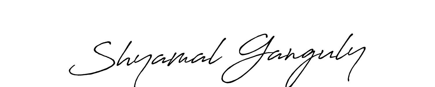 How to make Shyamal Ganguly name signature. Use Antro_Vectra_Bolder style for creating short signs online. This is the latest handwritten sign. Shyamal Ganguly signature style 7 images and pictures png