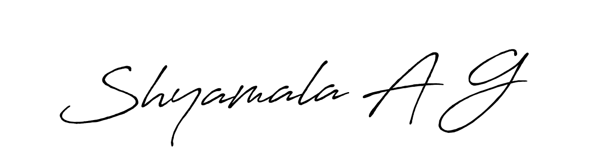 Antro_Vectra_Bolder is a professional signature style that is perfect for those who want to add a touch of class to their signature. It is also a great choice for those who want to make their signature more unique. Get Shyamala A G name to fancy signature for free. Shyamala A G signature style 7 images and pictures png