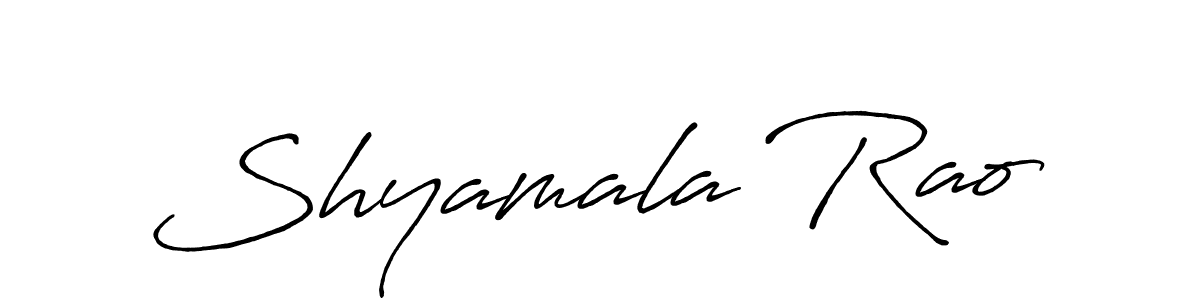 Create a beautiful signature design for name Shyamala Rao. With this signature (Antro_Vectra_Bolder) fonts, you can make a handwritten signature for free. Shyamala Rao signature style 7 images and pictures png