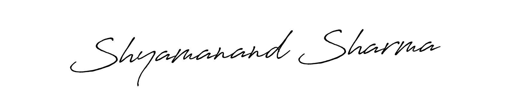 Create a beautiful signature design for name Shyamanand Sharma. With this signature (Antro_Vectra_Bolder) fonts, you can make a handwritten signature for free. Shyamanand Sharma signature style 7 images and pictures png