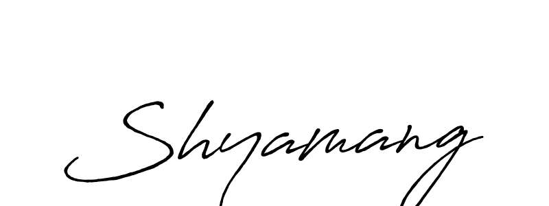 Use a signature maker to create a handwritten signature online. With this signature software, you can design (Antro_Vectra_Bolder) your own signature for name Shyamang. Shyamang signature style 7 images and pictures png