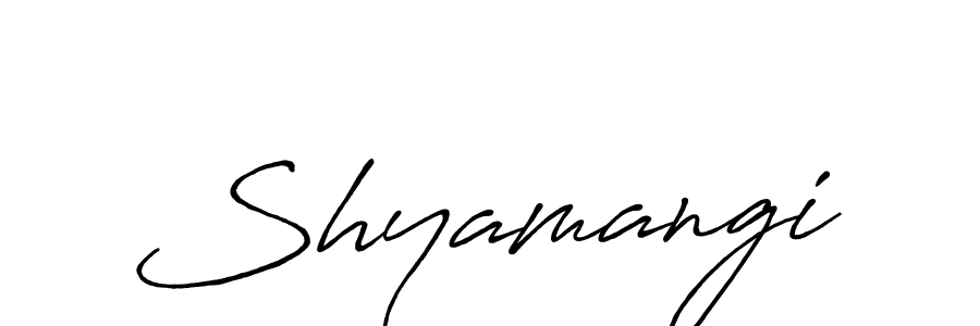 How to make Shyamangi name signature. Use Antro_Vectra_Bolder style for creating short signs online. This is the latest handwritten sign. Shyamangi signature style 7 images and pictures png