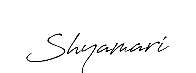 Make a beautiful signature design for name Shyamari. With this signature (Antro_Vectra_Bolder) style, you can create a handwritten signature for free. Shyamari signature style 7 images and pictures png