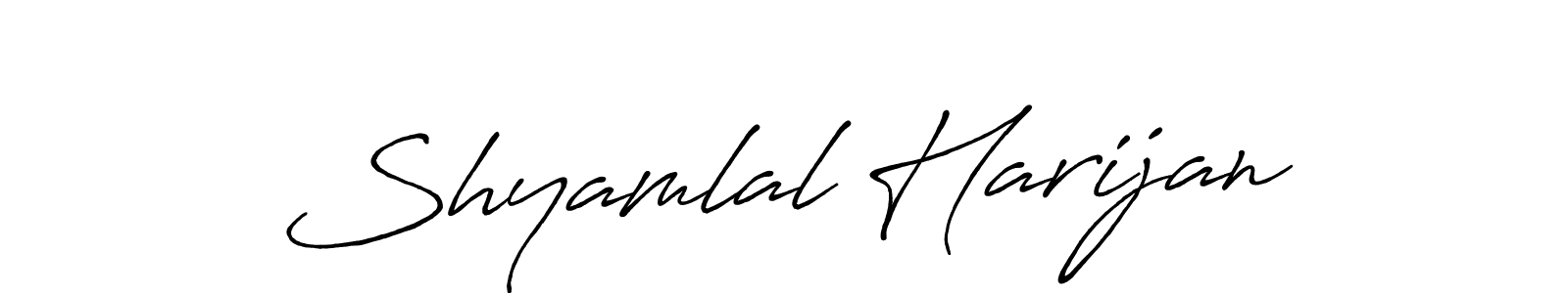 How to make Shyamlal Harijan name signature. Use Antro_Vectra_Bolder style for creating short signs online. This is the latest handwritten sign. Shyamlal Harijan signature style 7 images and pictures png