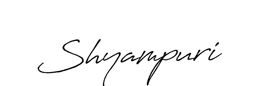 Use a signature maker to create a handwritten signature online. With this signature software, you can design (Antro_Vectra_Bolder) your own signature for name Shyampuri. Shyampuri signature style 7 images and pictures png
