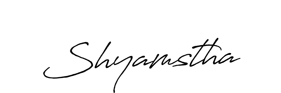 Create a beautiful signature design for name Shyamstha. With this signature (Antro_Vectra_Bolder) fonts, you can make a handwritten signature for free. Shyamstha signature style 7 images and pictures png