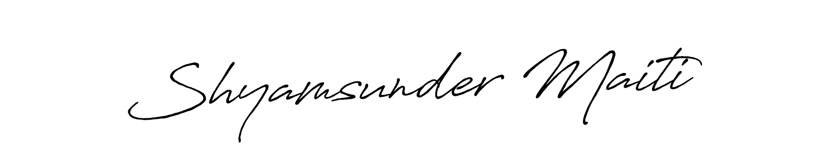 Make a beautiful signature design for name Shyamsunder Maiti. With this signature (Antro_Vectra_Bolder) style, you can create a handwritten signature for free. Shyamsunder Maiti signature style 7 images and pictures png