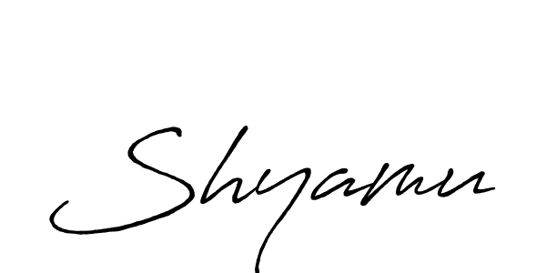 Make a beautiful signature design for name Shyamu. With this signature (Antro_Vectra_Bolder) style, you can create a handwritten signature for free. Shyamu signature style 7 images and pictures png