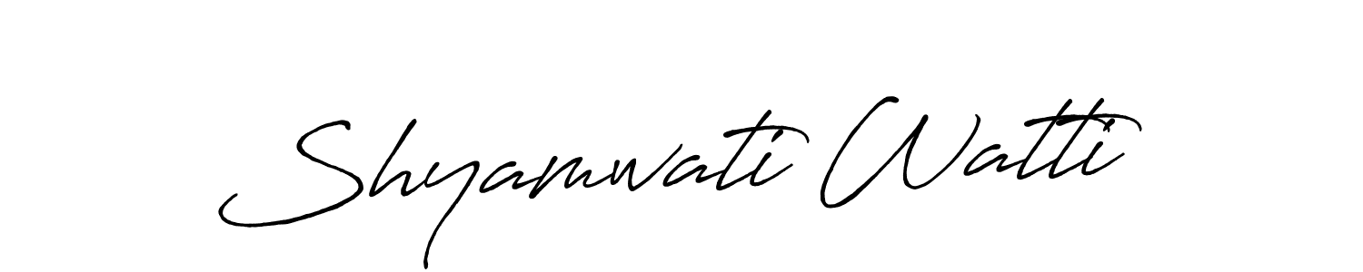 You can use this online signature creator to create a handwritten signature for the name Shyamwati Watti. This is the best online autograph maker. Shyamwati Watti signature style 7 images and pictures png