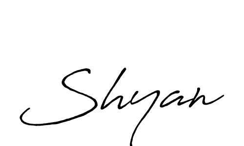 Create a beautiful signature design for name Shyan. With this signature (Antro_Vectra_Bolder) fonts, you can make a handwritten signature for free. Shyan signature style 7 images and pictures png