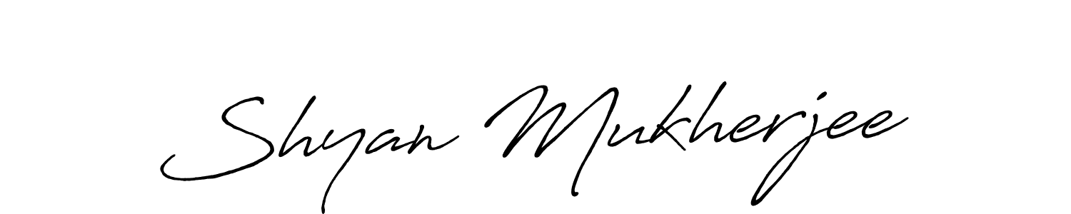 Create a beautiful signature design for name Shyan Mukherjee. With this signature (Antro_Vectra_Bolder) fonts, you can make a handwritten signature for free. Shyan Mukherjee signature style 7 images and pictures png