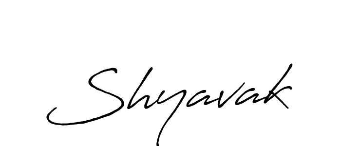 Make a beautiful signature design for name Shyavak. With this signature (Antro_Vectra_Bolder) style, you can create a handwritten signature for free. Shyavak signature style 7 images and pictures png