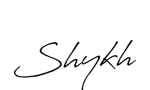 Make a beautiful signature design for name Shykh. With this signature (Antro_Vectra_Bolder) style, you can create a handwritten signature for free. Shykh signature style 7 images and pictures png