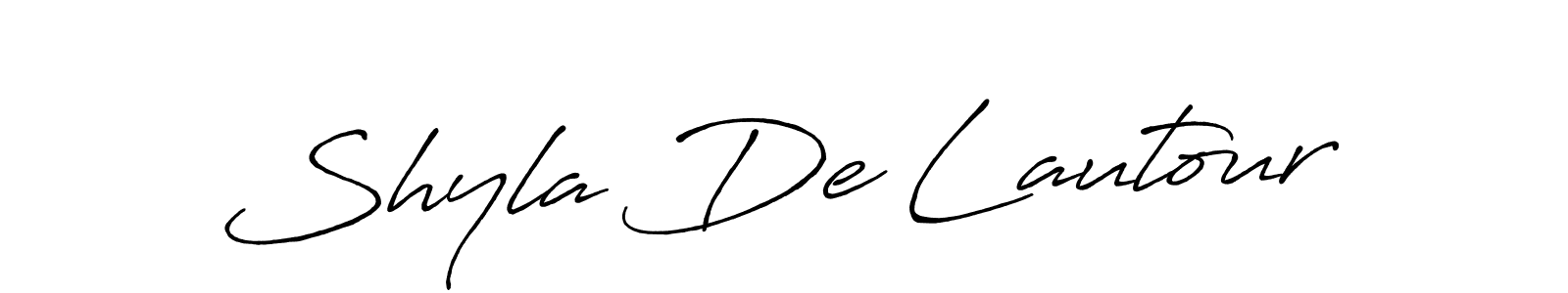 Design your own signature with our free online signature maker. With this signature software, you can create a handwritten (Antro_Vectra_Bolder) signature for name Shyla De Lautour. Shyla De Lautour signature style 7 images and pictures png