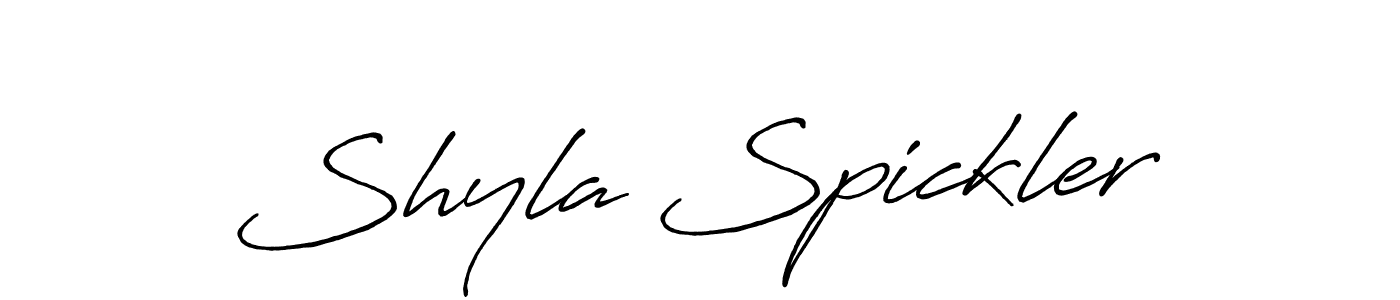 How to make Shyla Spickler name signature. Use Antro_Vectra_Bolder style for creating short signs online. This is the latest handwritten sign. Shyla Spickler signature style 7 images and pictures png