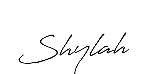 Make a beautiful signature design for name Shylah. With this signature (Antro_Vectra_Bolder) style, you can create a handwritten signature for free. Shylah signature style 7 images and pictures png