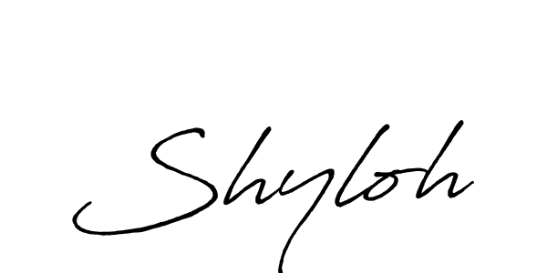 Make a beautiful signature design for name Shyloh. With this signature (Antro_Vectra_Bolder) style, you can create a handwritten signature for free. Shyloh signature style 7 images and pictures png