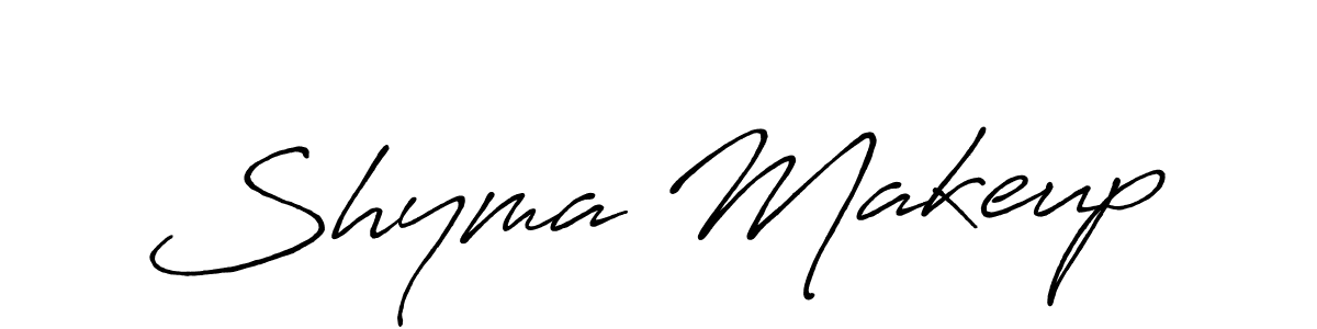 Also You can easily find your signature by using the search form. We will create Shyma Makeup name handwritten signature images for you free of cost using Antro_Vectra_Bolder sign style. Shyma Makeup signature style 7 images and pictures png