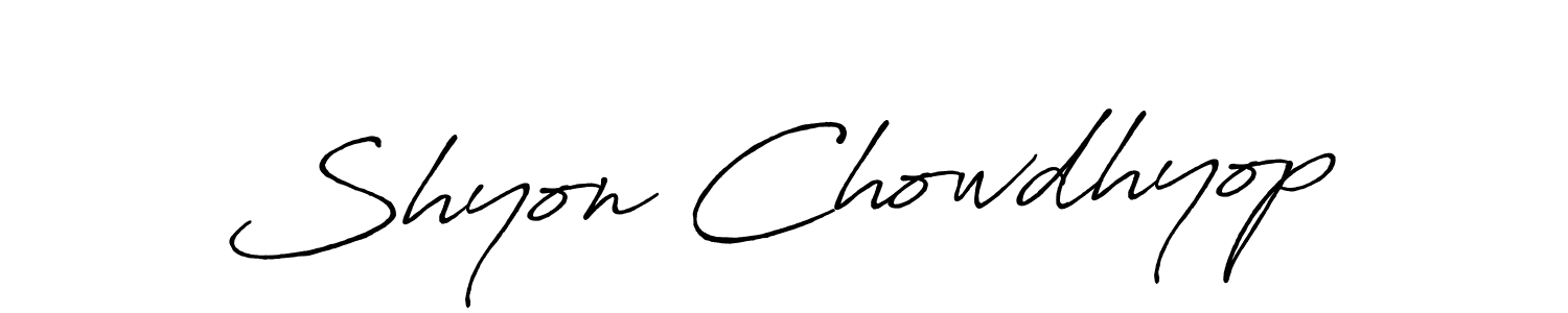 The best way (Antro_Vectra_Bolder) to make a short signature is to pick only two or three words in your name. The name Shyon Chowdhyop include a total of six letters. For converting this name. Shyon Chowdhyop signature style 7 images and pictures png