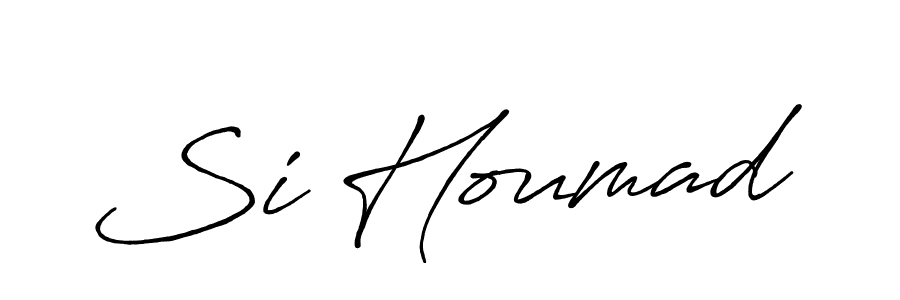 Make a beautiful signature design for name Si Houmad. With this signature (Antro_Vectra_Bolder) style, you can create a handwritten signature for free. Si Houmad signature style 7 images and pictures png