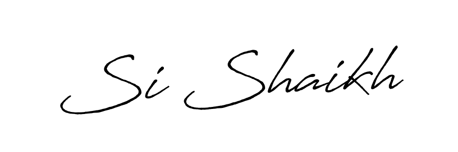 if you are searching for the best signature style for your name Si Shaikh. so please give up your signature search. here we have designed multiple signature styles  using Antro_Vectra_Bolder. Si Shaikh signature style 7 images and pictures png