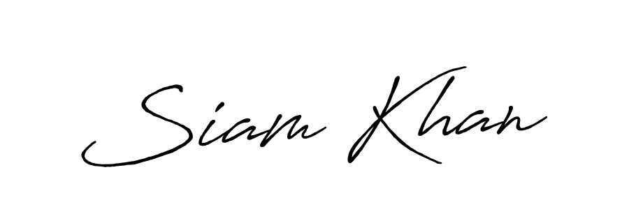 Use a signature maker to create a handwritten signature online. With this signature software, you can design (Antro_Vectra_Bolder) your own signature for name Siam Khan. Siam Khan signature style 7 images and pictures png