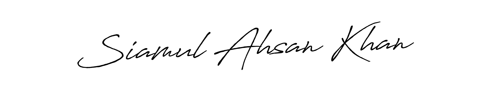 How to make Siamul Ahsan Khan name signature. Use Antro_Vectra_Bolder style for creating short signs online. This is the latest handwritten sign. Siamul Ahsan Khan signature style 7 images and pictures png