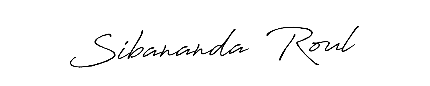 How to make Sibananda  Roul name signature. Use Antro_Vectra_Bolder style for creating short signs online. This is the latest handwritten sign. Sibananda  Roul signature style 7 images and pictures png
