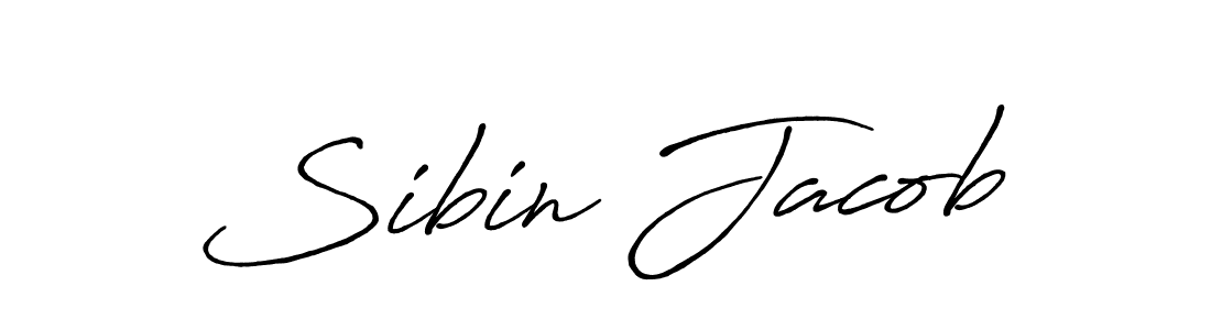 Create a beautiful signature design for name Sibin Jacob. With this signature (Antro_Vectra_Bolder) fonts, you can make a handwritten signature for free. Sibin Jacob signature style 7 images and pictures png