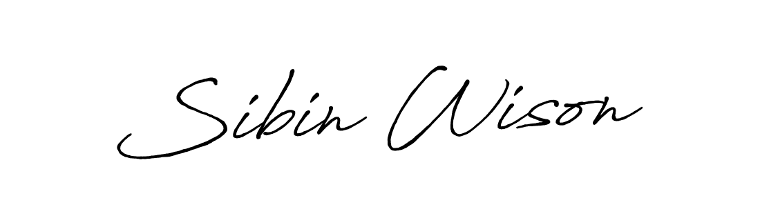 How to make Sibin Wison name signature. Use Antro_Vectra_Bolder style for creating short signs online. This is the latest handwritten sign. Sibin Wison signature style 7 images and pictures png