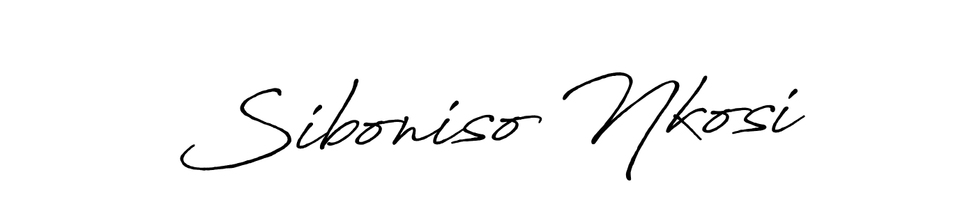 Use a signature maker to create a handwritten signature online. With this signature software, you can design (Antro_Vectra_Bolder) your own signature for name Siboniso Nkosi. Siboniso Nkosi signature style 7 images and pictures png