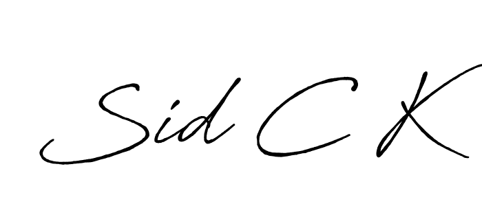 Sid C K stylish signature style. Best Handwritten Sign (Antro_Vectra_Bolder) for my name. Handwritten Signature Collection Ideas for my name Sid C K. Sid C K signature style 7 images and pictures png