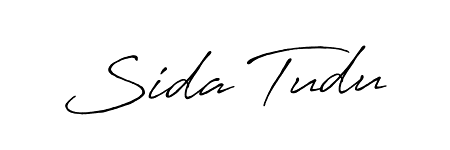 How to make Sida Tudu name signature. Use Antro_Vectra_Bolder style for creating short signs online. This is the latest handwritten sign. Sida Tudu signature style 7 images and pictures png