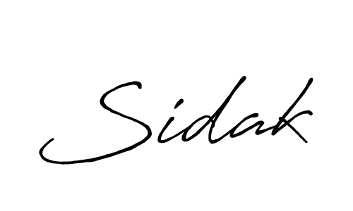Sidak stylish signature style. Best Handwritten Sign (Antro_Vectra_Bolder) for my name. Handwritten Signature Collection Ideas for my name Sidak. Sidak signature style 7 images and pictures png