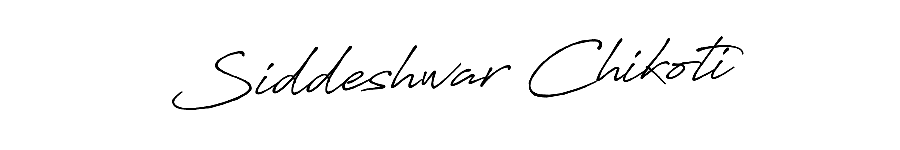 How to make Siddeshwar Chikoti name signature. Use Antro_Vectra_Bolder style for creating short signs online. This is the latest handwritten sign. Siddeshwar Chikoti signature style 7 images and pictures png