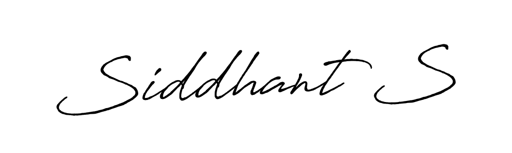 Make a beautiful signature design for name Siddhant S. With this signature (Antro_Vectra_Bolder) style, you can create a handwritten signature for free. Siddhant S signature style 7 images and pictures png