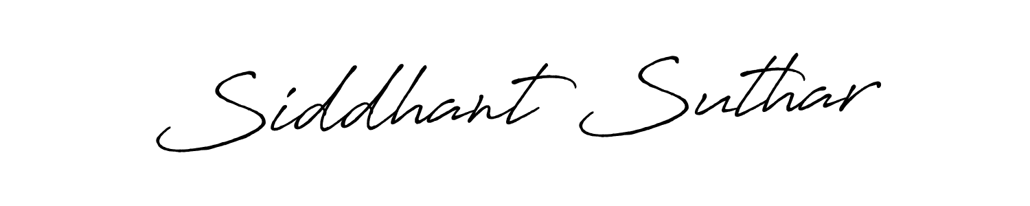 Make a beautiful signature design for name Siddhant Suthar. With this signature (Antro_Vectra_Bolder) style, you can create a handwritten signature for free. Siddhant Suthar signature style 7 images and pictures png