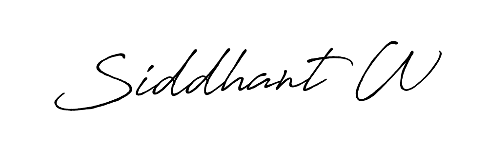 It looks lik you need a new signature style for name Siddhant W. Design unique handwritten (Antro_Vectra_Bolder) signature with our free signature maker in just a few clicks. Siddhant W signature style 7 images and pictures png