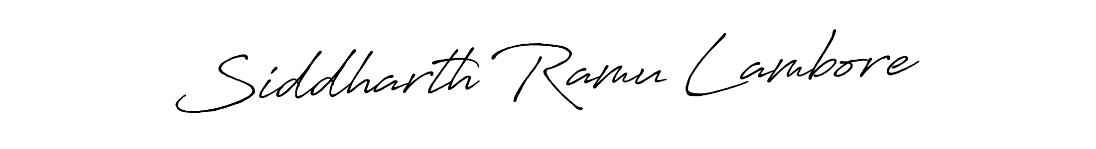 How to make Siddharth Ramu Lambore name signature. Use Antro_Vectra_Bolder style for creating short signs online. This is the latest handwritten sign. Siddharth Ramu Lambore signature style 7 images and pictures png