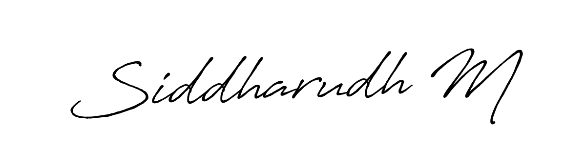 Create a beautiful signature design for name Siddharudh M. With this signature (Antro_Vectra_Bolder) fonts, you can make a handwritten signature for free. Siddharudh M signature style 7 images and pictures png