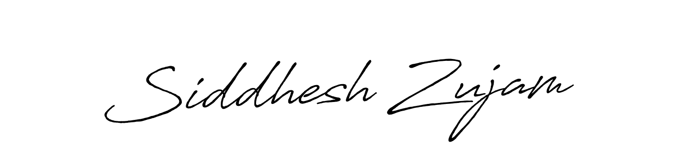 How to make Siddhesh Zujam name signature. Use Antro_Vectra_Bolder style for creating short signs online. This is the latest handwritten sign. Siddhesh Zujam signature style 7 images and pictures png