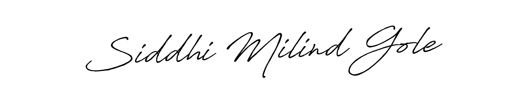 The best way (Antro_Vectra_Bolder) to make a short signature is to pick only two or three words in your name. The name Siddhi Milind Gole include a total of six letters. For converting this name. Siddhi Milind Gole signature style 7 images and pictures png