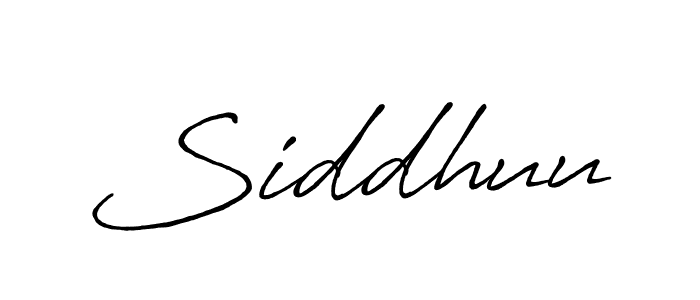 Make a beautiful signature design for name Siddhuu. With this signature (Antro_Vectra_Bolder) style, you can create a handwritten signature for free. Siddhuu signature style 7 images and pictures png